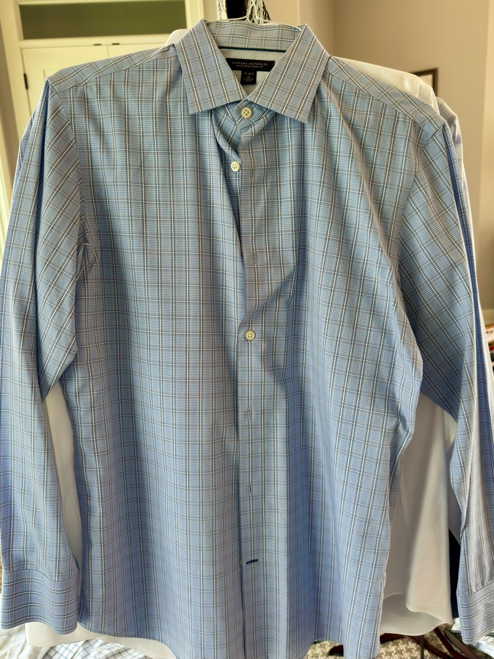 Banana Republic Blue Plaid Dress Shirt